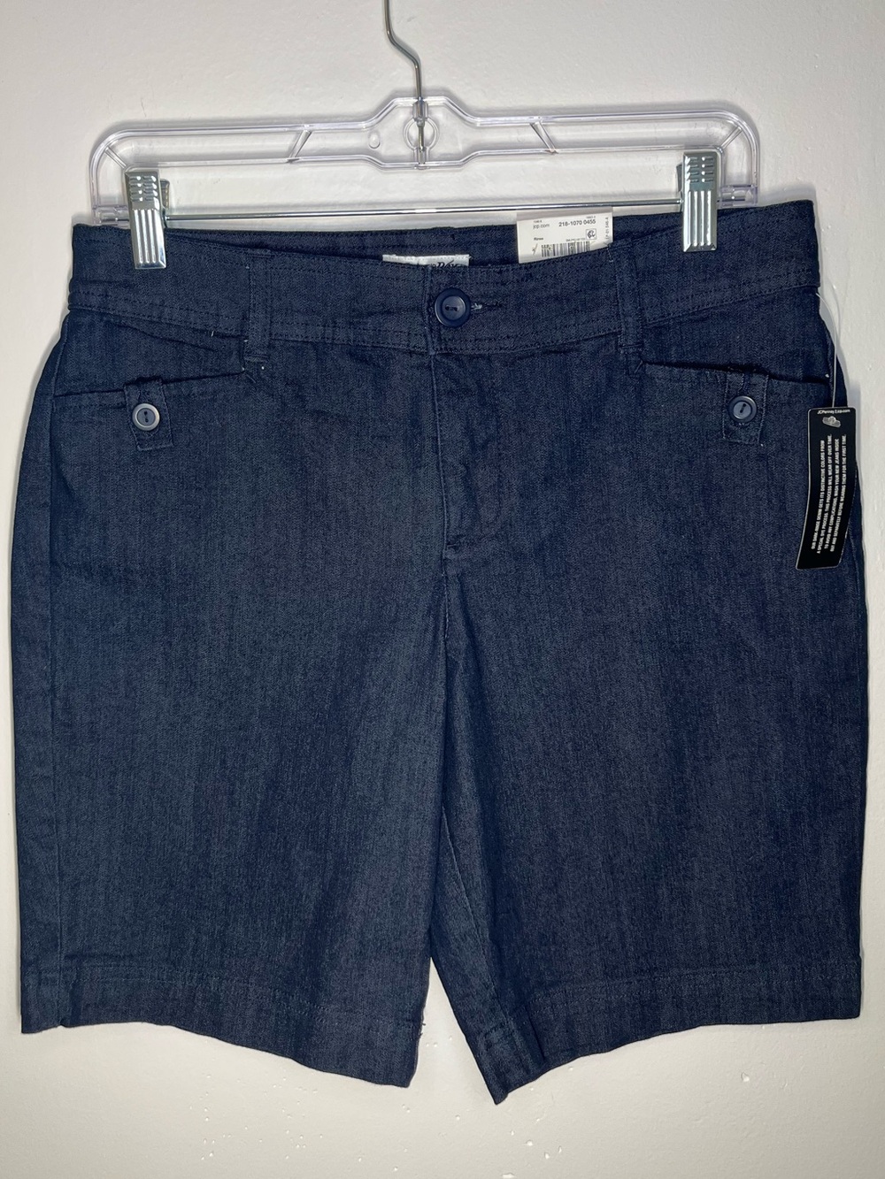 St. John's Bay Dark Navy Denim Bermuda Shorts